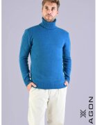 XAGON Bluza cu guler inalt rulat si croi clasic - Albastru