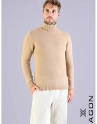 XAGON Bluza cu guler inalt rulat si croi clasic - Bej