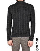 Xagon Man Pulover cu guler inalt si model cu torsade -