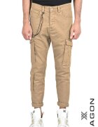 XAGON Pantalon skinny mulați - fermoar lateral și buzunare - Bej