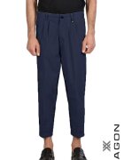 XAGON Pantaloni crop cu pense - Albastru