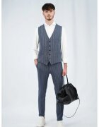 XAGON Pantaloni din tricot - cu imprimeu vertical - Albastru