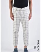 XAGON Pantaloni regular fit cu imprimeu în carouri - Crem