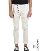 XAGON Pantaloni skinny - mulați cu nasturi laterali - Alb