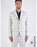 XAGON Sacou regular fit - cu închidere la un singur rând de nasturi și imprimeu în dungi XG1 - Crem