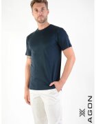 XAGON Tricou regular fit cu guler rotund 1DBOSTO - Albastru