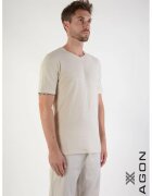 XAGON Tricou regular fit cu guler rotund 1JX2504 - Bej