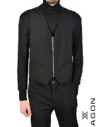 XAGON Vestă cu două buzunare în față și închidere cu fermoar - Negru