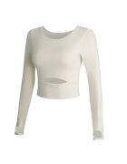 YEAZ Bluza crop cu decupaj frontal - pentru fitness Revelation - Alb