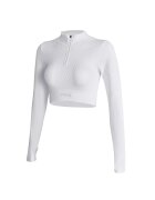 YEAZ Bluza crop cu fermoar scurt pentru antrenament - Alb