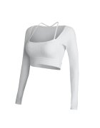 YEAZ Bluza crop pentru antrenament Club Level - Alb