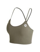 YEAZ Bustiera cu decolteu in U pentru fitness Charm - Verde
