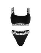 YEAZ Costum de baie din doua piese cu benzi logo BAGATELLE 28997 - Negru