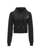 YEAZ Hanorac crop cu maneci cazute pentru fitness MOOD 29197 - Negru