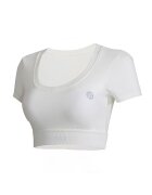 YEAZ Tricou crop pentru fitness - Alb