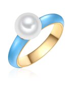 Yokoamii Inel placat cu aur de 14K si decorat perla
