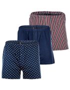 YOURBASICS Set de boxeri de bumbac - 3 perechi - Rosu/Alb/Albastru
