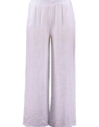 Zabaione Pantaloni din in cu talie elastica - Alb