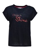 Zabaione Tricou cu text - Negru/Coral