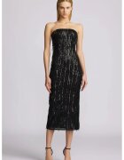 Zac Posen Rochie midi cu franjuri si paiete - Negru