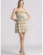 Zac Posen Rochie mini cu volane si bretele reglabile - Auriu