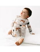 Zipster Pijamale 2 piese - material din bambus - - Sloth - Gri cu Ursuleti Maro - pentru fetite si baietei - Gri deschis
