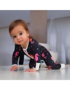 Zipster Pijamale lungi din bambus cu fermoar reversibil - - SeaHorse - Bleumarin cu caluti de mare Multicolori - pentru fetite