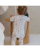 Zipster Salopeta lunga din bambus - - Bees - Alb - pentru bebelusi - Alb