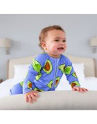 Zipster Salopeta lunga din bambus cu fermoar reversibil - - Avocado - Albastru - pentru bebelusi - Albastru electric