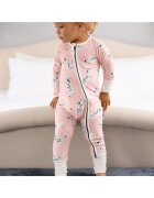 Zipster Salopeta lunga din bambus - - Dalmatians - Roz - pentru bebelusi - Roz pal