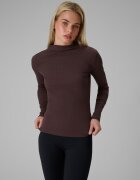 4F Bluză cu mânecă lungă slim din tricot reiat pentru femei - maro L