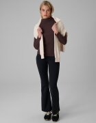 4F Bluză cu mânecă lungă slim din tricot reiat pentru femei - maro L