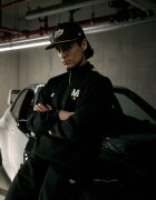 4F Bluză de trening fără fermoar și glugă unisex | Drift Masters - neagră S