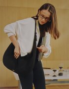 4F Bluză de trening loose fără glugă pentru femei - crem XL