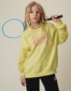 4F Bluză de trening oversize fără glugă pentru fete - galbenă 158/164 (12-14 ani)