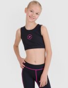 4F Bustieră de sport cu uscare rapidă pentru fete - neagră 158/164 (12-14 ani)