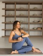 4F Bustieră de yoga cu susținere ușoară pentru femei - albastră XS