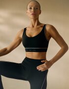 4F Bustieră de yoga cu susținere ușoară pentru femei - neagră L