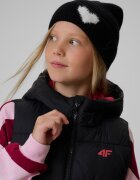 4F Căciulă de iarnă pentru fete - neagră one size