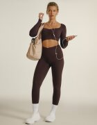 4F Crop top de antrenament cu susținere redusă pentru femei | Anna Lewandowska - maro XS