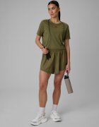 4F Crop top de antrenament slim cu uscare rapidă pentru femei - verde măsliniu XL