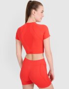 4F Crop-top de antrenament slim fără cusături pentru femei - roșu M/L