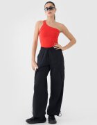 4F Crop-top slim cu o bretea asimetrică pentru femei - roșu XS