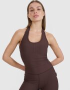 4F Crop top slim unicolor pentru femei | Anna Lewandowska - maro XS