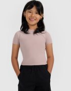 4F Crop-top slim unicolor pentru fete - maro 158
