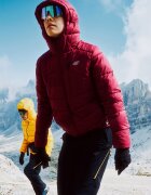 4F Geacă de trekking din puf cu umplutura PrimaLoft Silver pentru femei - roșie burgund S