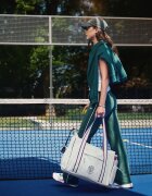 4F Geantă de tenis cu buzunar pentru rachetă și organizator femei - crem one size