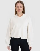 4F Hanorac cropped de molton fără fermoar cu glugă pentru femei | Anna Lewandowska - XL