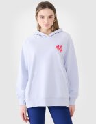 4F Hanorac de trening oversize fără fermoar cu glugă pentru femei - M/L