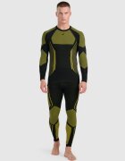 4F Lenjerie termoactivă fără cusături (colanți) pentru bărbați - galbenă XXL/3XL